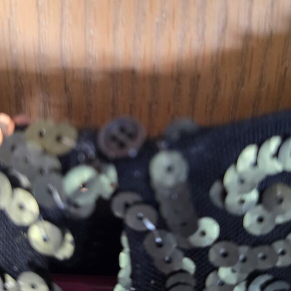 Endless Rose Black Sequin Floral Party Top Small - Picture 8 of 13